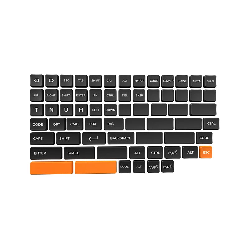 CHOSFOX CFX Low Profile PBT Keycaps for Kailh 1350 Choc Low Profile Switch Mechanical Keyboard Ultra Thin Black Orange Keycaps Qme ERGO KIT