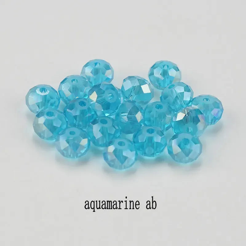 4mm glass beads plated Color faceted round crystal beads Jewelry beads for bracelet necklace Jewelry making DIY 150pcs Qme aquamarine ab 4mm-150pcs