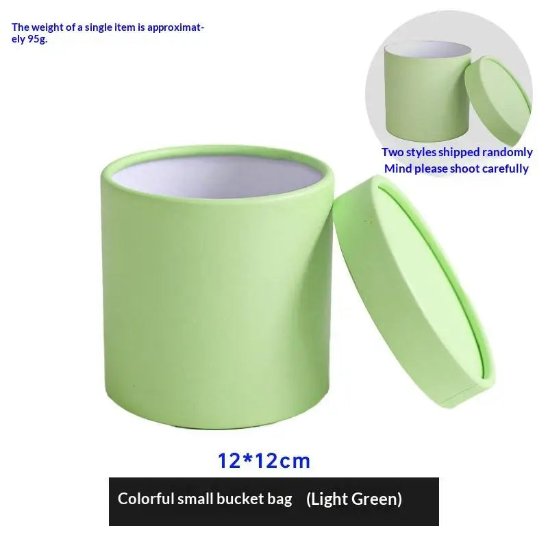 12x12cm Round Flower Box Arranged Gift Box Preserved Bouquet Elegant Box For Wedding Party Rose Flower Packaging Decoration Qme Light green