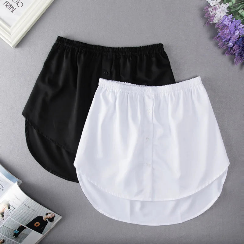 S-5XL Women Fake Shirt Hem Detachable Underskirt Irregular Skirt Tail Blouse Hem Extender Mini Skirt Layered Inner Layer Qme