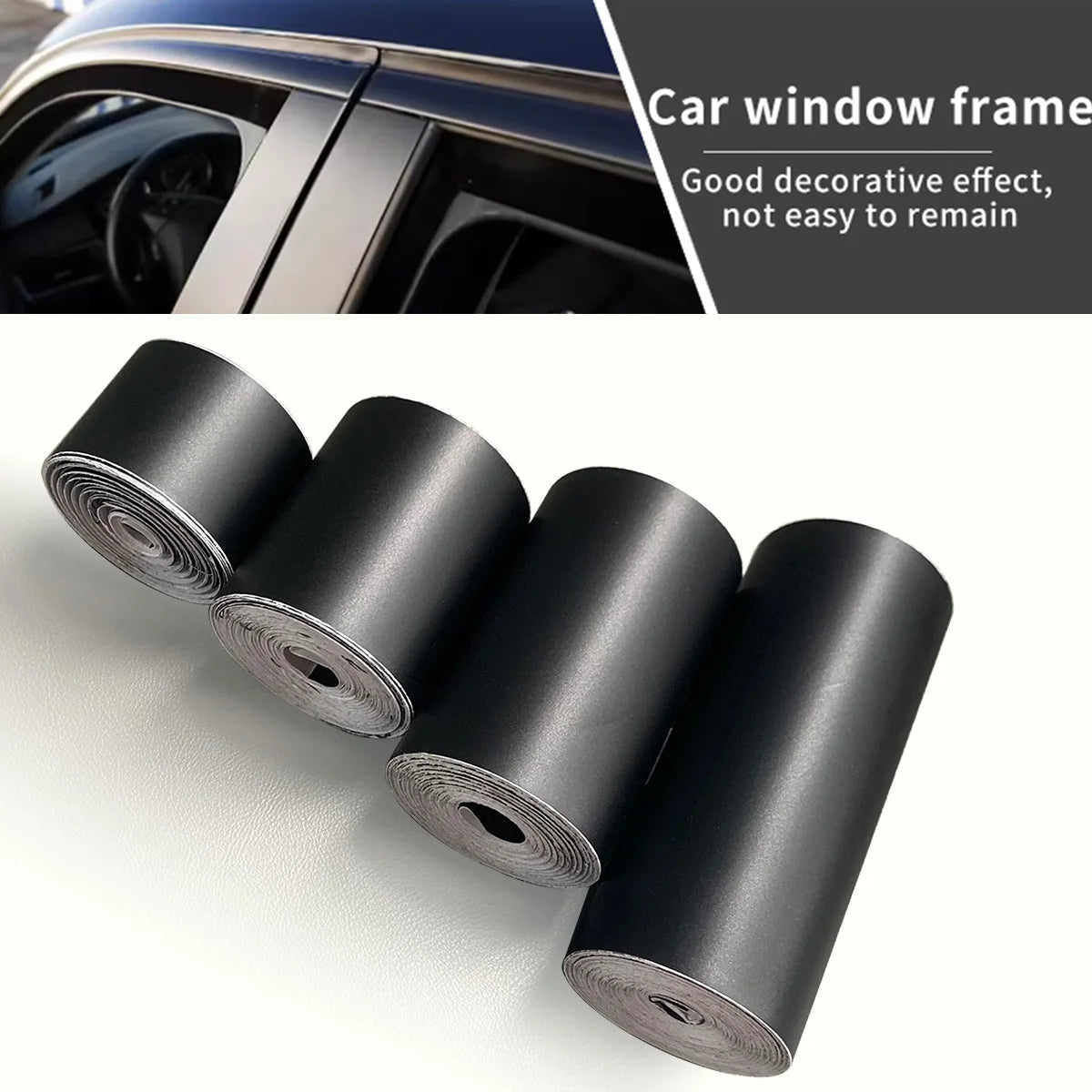 3/5/7/10 cm Matte Black Vinyl Stripe Adhesive Film Car Stickers For Car Interior Door Pillar Hood Roof Qme