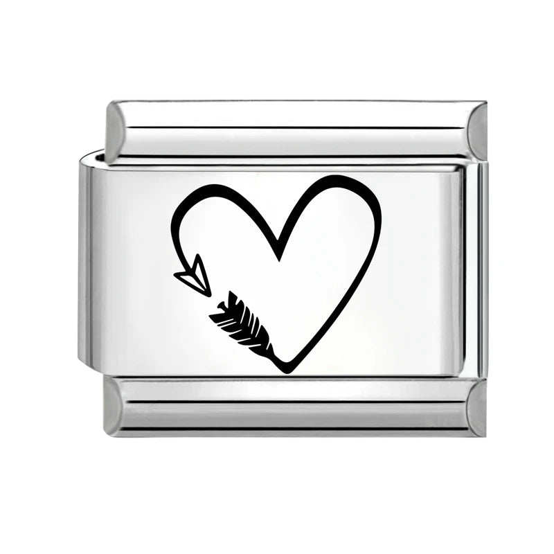 Trendy New Fashion Stars Headphones Cats Heart NO.8 Ball Charm Italian Links Fit 9mm Stainless Steel Bracelet DIY Making Jewelry Qme Style 28