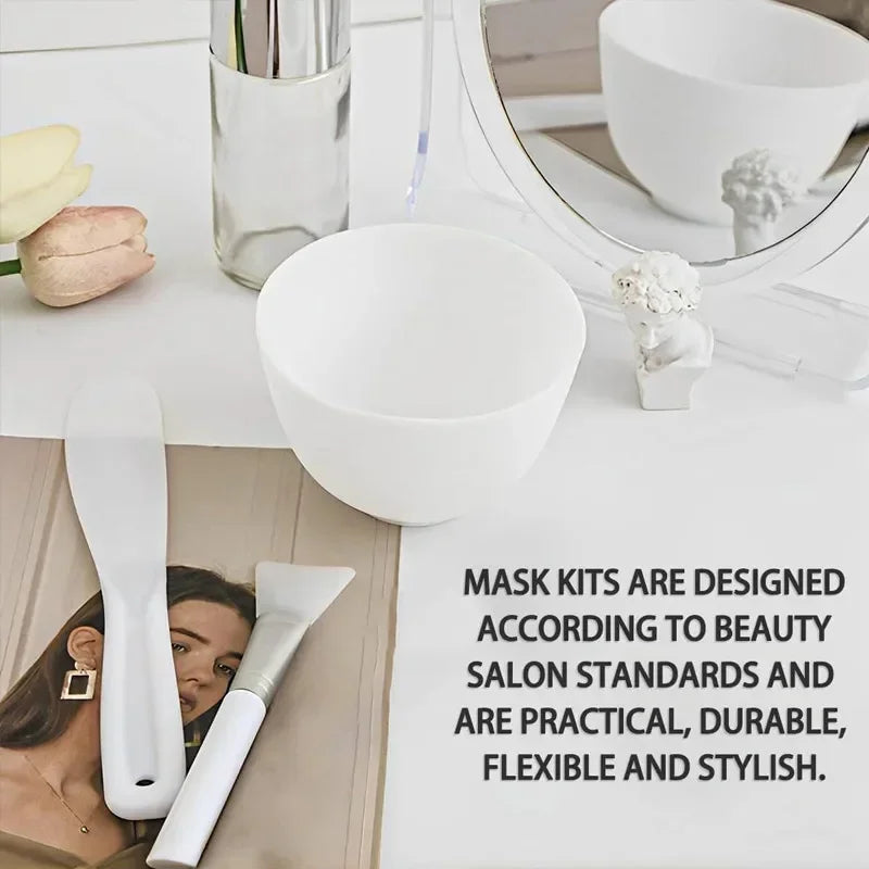Face Mask Mixing Bowl Set Facial Skin Care Tools Kit Silicone Mask Brush Facial Applicator Spatula Measure Spoon Beauty Supplies Qme