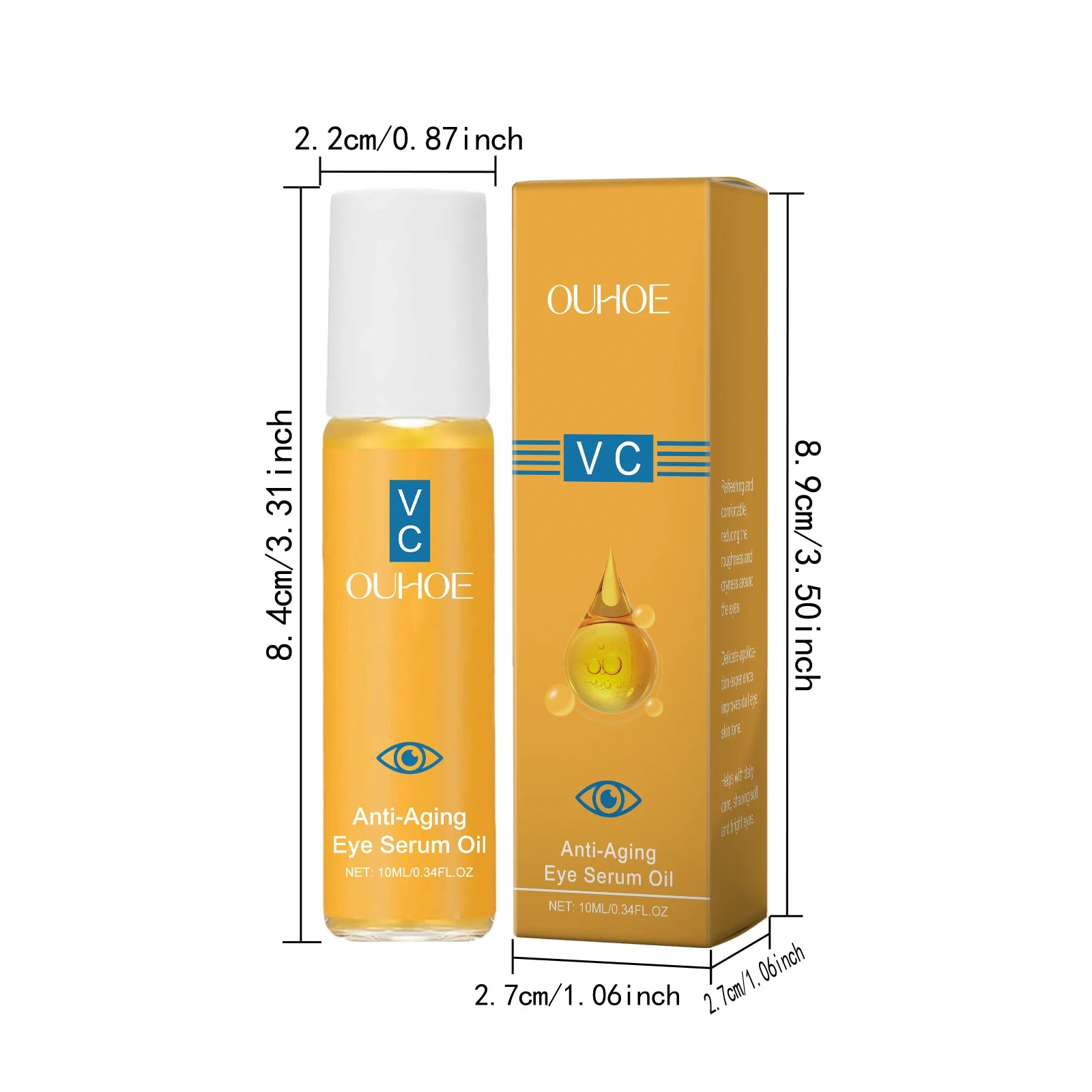 Anti Aging Eye Serum Oil Brightening Firming Fade Fine Lines Remove Puffiness Dark Circles Hydrating Smooth VC Eye Essence Oil Qme