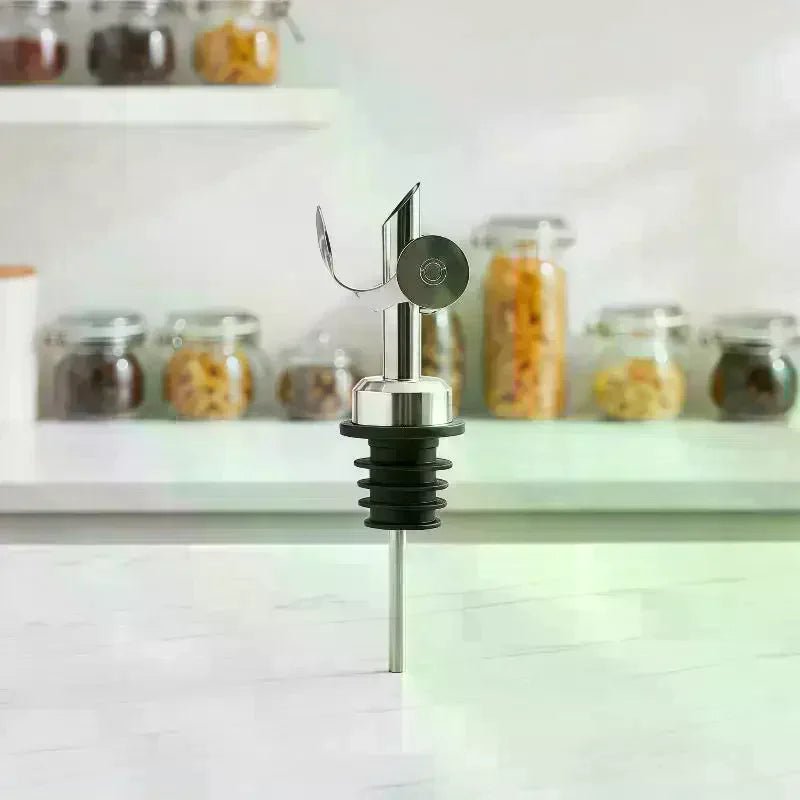 Stainless Steel Bottle Stopper Pourer With Funnel Stainless Steel Oil Bottle Stopper Leakproof Olive Oil Dispenser Cooking Tools Qme