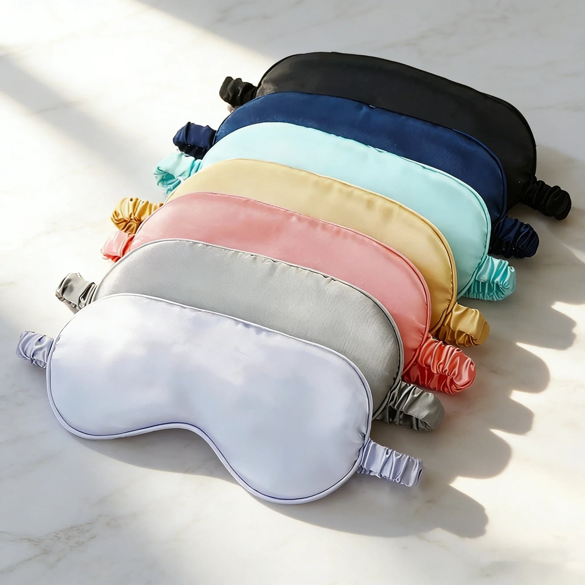Eye Patch Soft Silk Sleep Mask Eye Masks Coversfor Sleep 100% Blackout Zero Eye Pressure Blindfold with Adjustable Strap Mask Qme