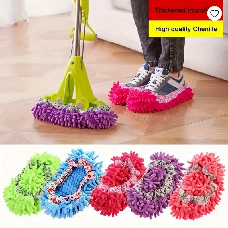 6pcs Household Kitchen Slippers, Multifunctional Floor Dusting Slippers, Microfiber Cleaning Shoes For Household Floor Cleaning Qme