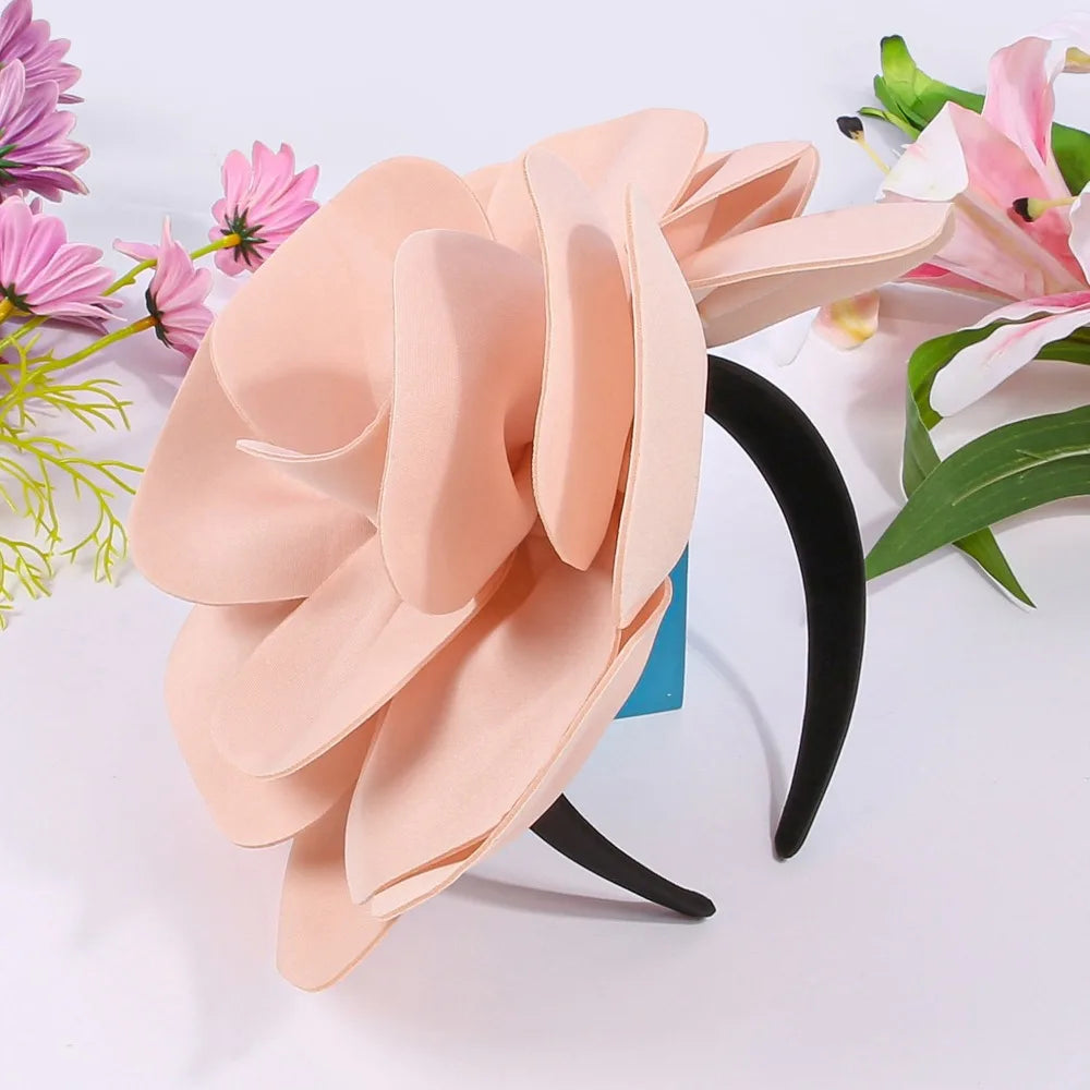 Exquisite Large Rose Flower Headband Sweet Elegant Oversized Qme Style 5