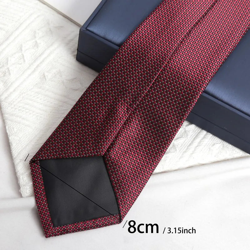 Design Wedding 8CM Men Tie Luxury Jacquard Striped Paisley Flower Neckties for Men Business Party Groom Collar Accessories Gift Qme