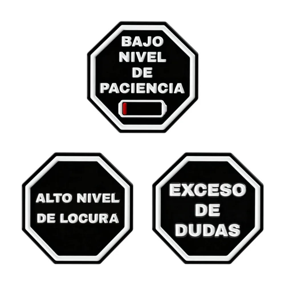 Funny Spanish Enamel Pin Set Exceso De Dudas Brooch Women Empowerment Badge I Need A Drink Pixel Pin For Backpack Clothing Decor Qme set