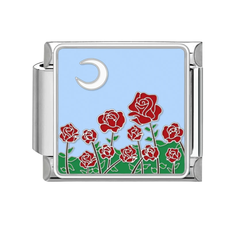 Y2K Colored Street View Flower Cute Cat Italian Charm Link Fit 9mm Stainless Steel Module Women Bracelet DIY Making Jewelry Gift Qme Style 23