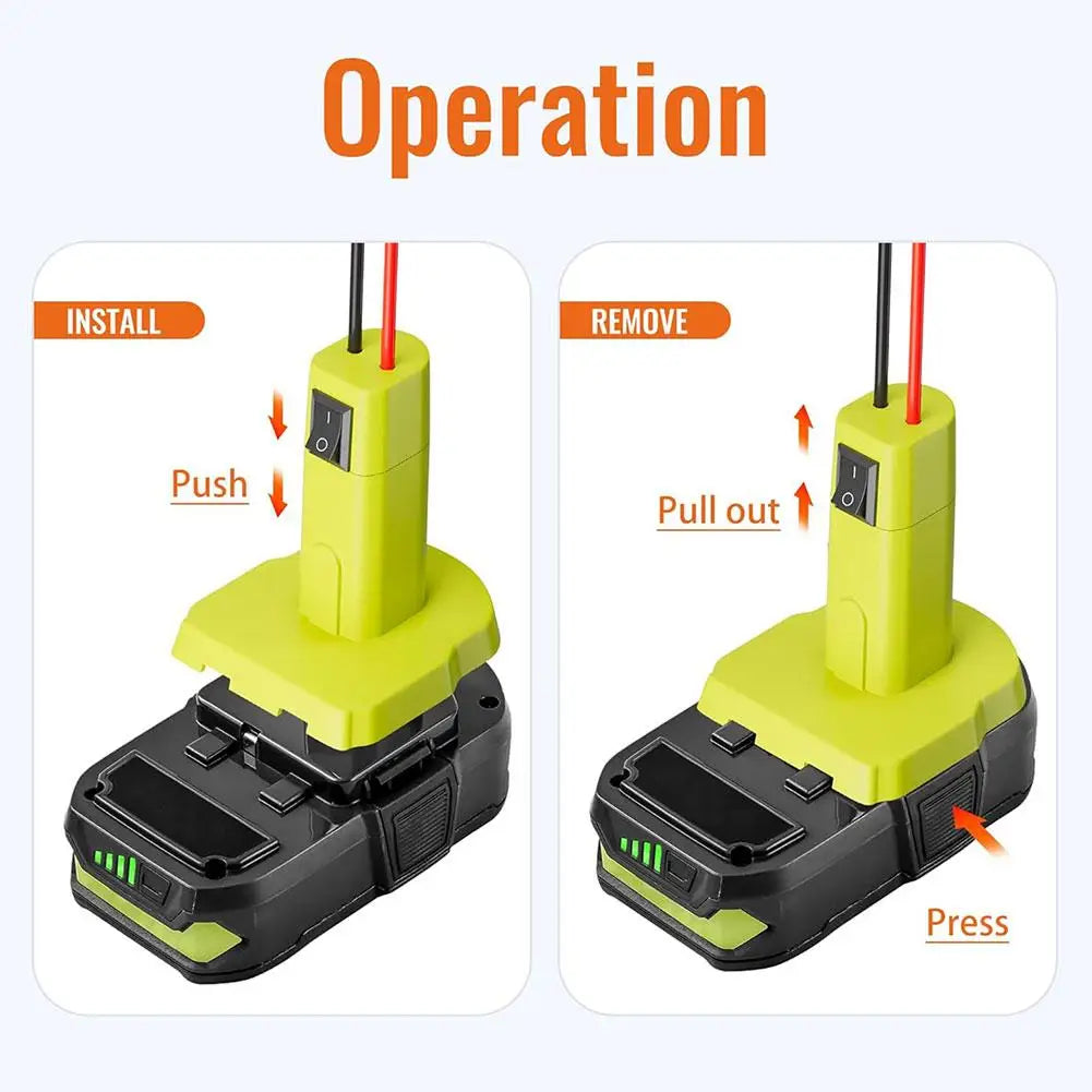 Jump Cables Starting Adapter Auto Booster Cable Car Use Tool For Ryobi 18V Li-ion Battery With Switch Car Accessories Qme