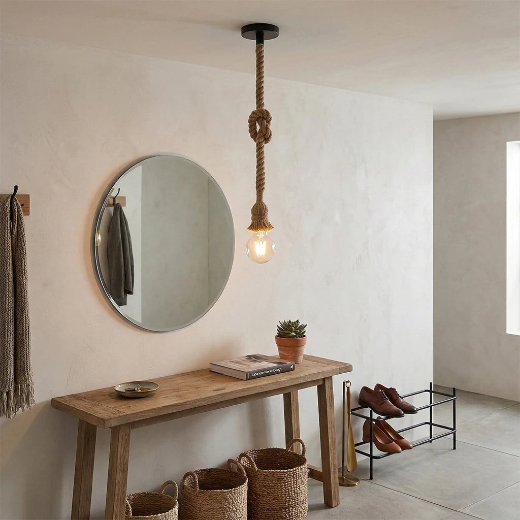 Vintage Hemp Rope-DIY Decor Items Retro Ceiling Pendant E27 Base Loft Industrial Hanging Lamp Pendang Light Home Qme