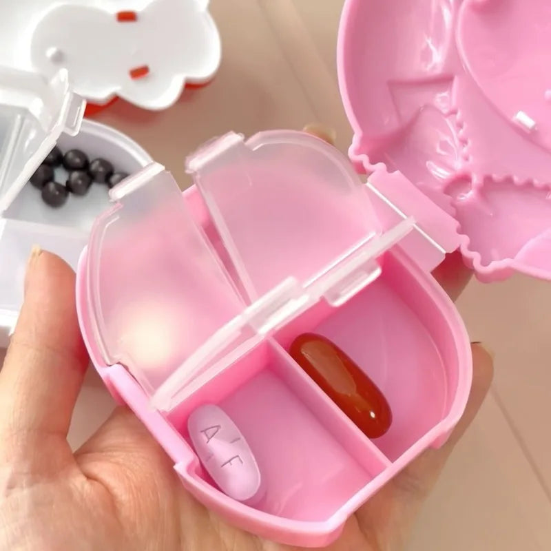 Hello Kitty Cartoon Pill Box Portable Organizer Women Travel Medicine Qme