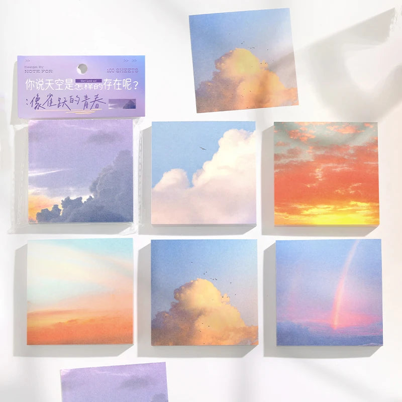 Ins Colorful Clouds To Do List 100/600 Sheets planner Student Long Style Note Paper Memo Pad Stationery School Supplies Qme