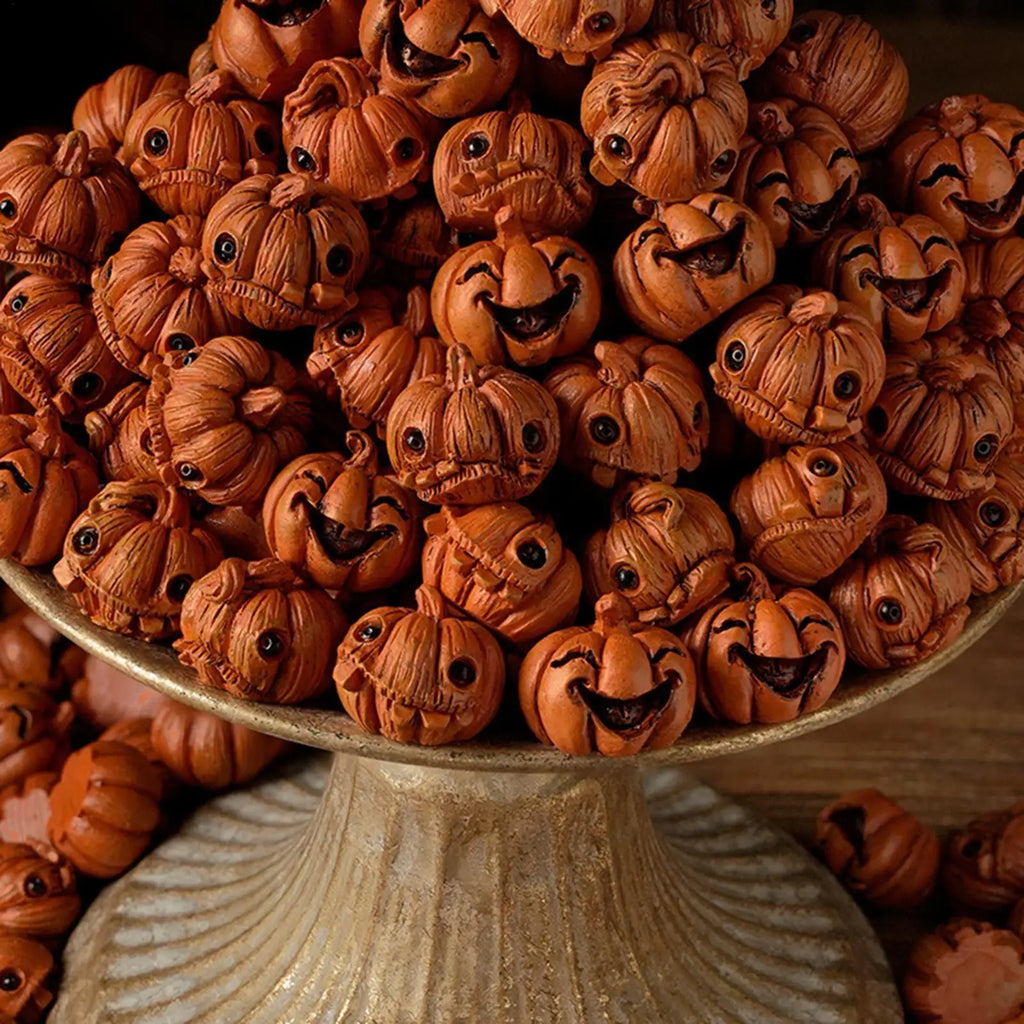 Decorative Pumpkins 16 Resin Halloween Figurines Miniature Sculpture Qme