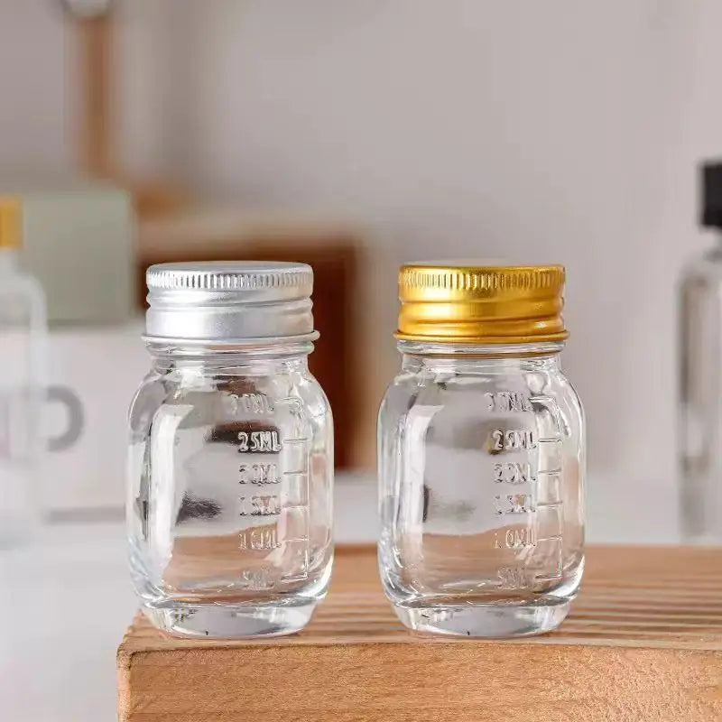 Small Glass Bottle Lid Medicine Leak-proof Powder Capsule Refillable Qme