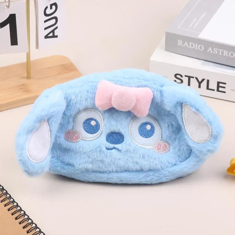 Cute Cartoon Animal Plush Pencil Case Large Capacity Stationery Qme A5