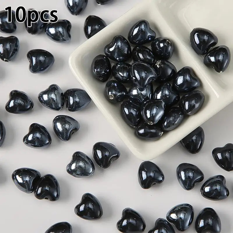 10Pcs Ceramic Loose Beads, DIY Jewelry Making Supplies for Necklaces & Earrings, Ceramic Pendants for Crafting Accessories Qme A8