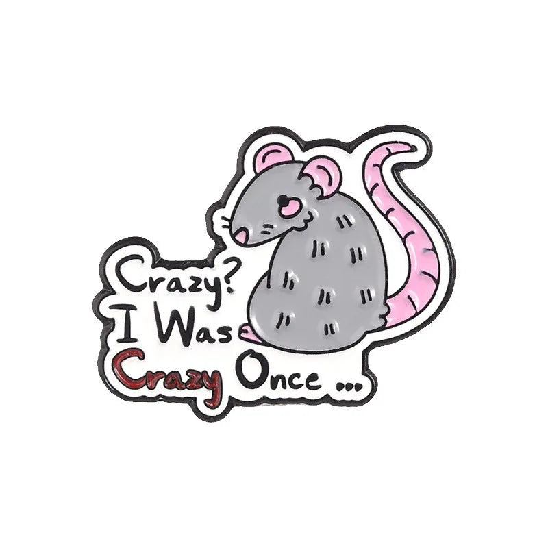 Cute Cartoon Little Mouse Enamel Pin Lovely Pet Rodent Metal Brooch For Hat Clothing Decor Collection Creative Holiday Gifts Qme style3