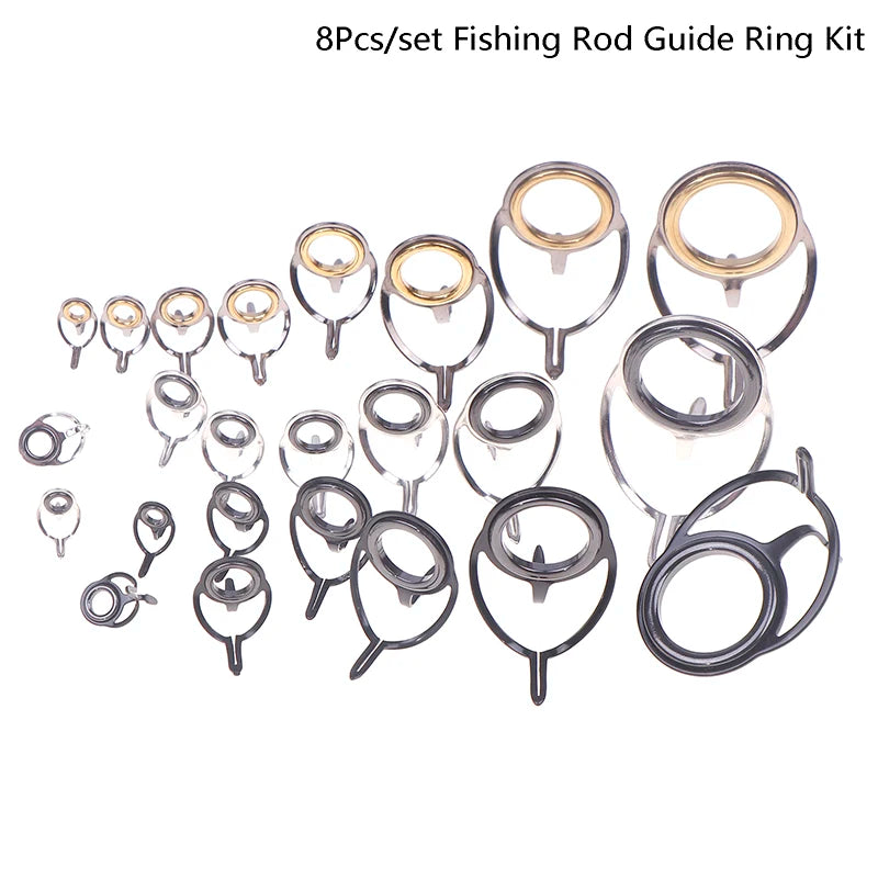 Fishing Tackle Stainless Steel Repair Rod Guide Ring Tip Pole Circle Qme