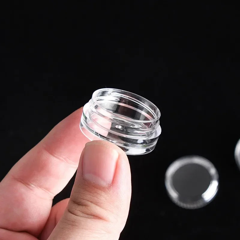 50/20/10pcs 2-5g Clear Cream Jar Mini Cosmetic Bottles Containers Transparent Pot For Nail Arts Small Clear Can Tin For Balm Qme