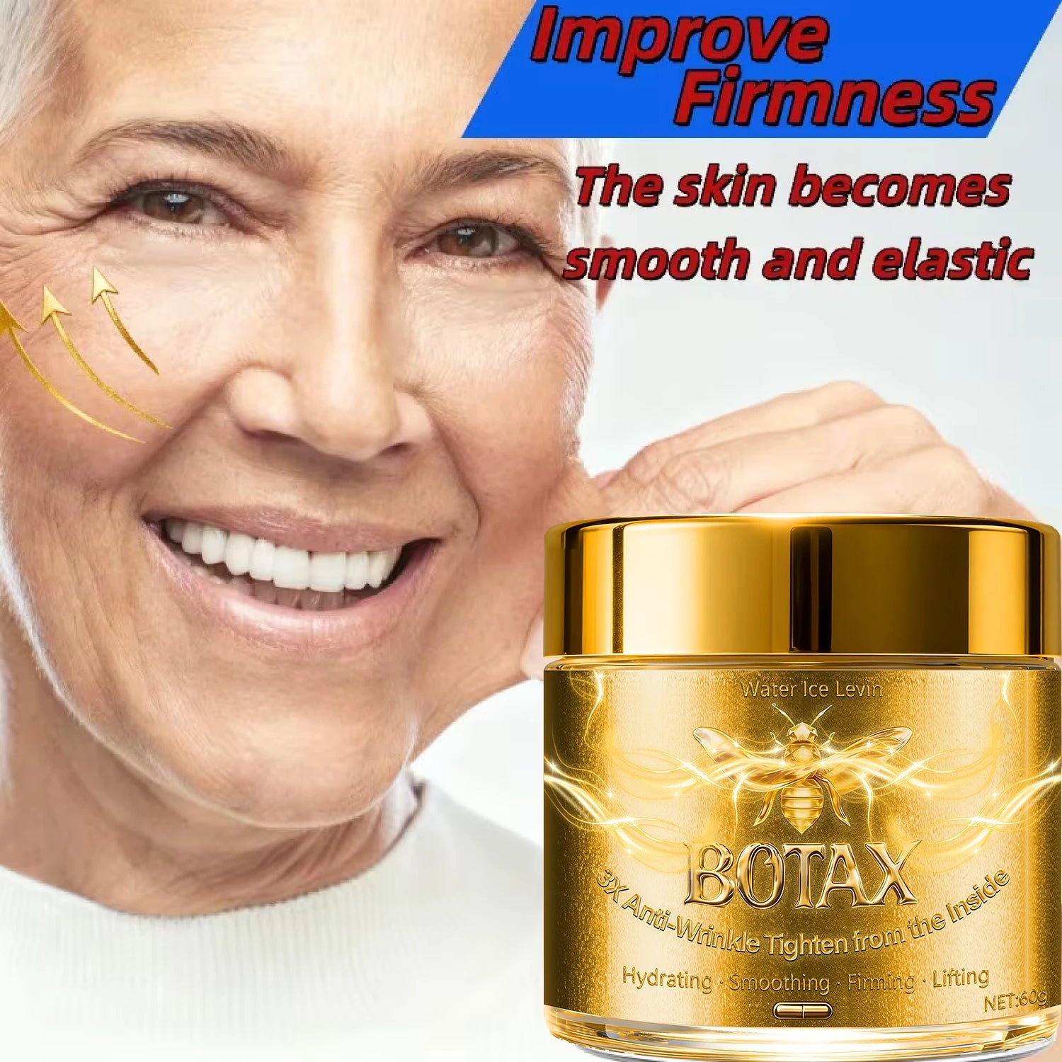 Bee Venom Anti-Aging Face Cream with Hyaluronic Acid & Retinol, Deeply Moisturizes & Firms Skin, All Skin Types. Qme