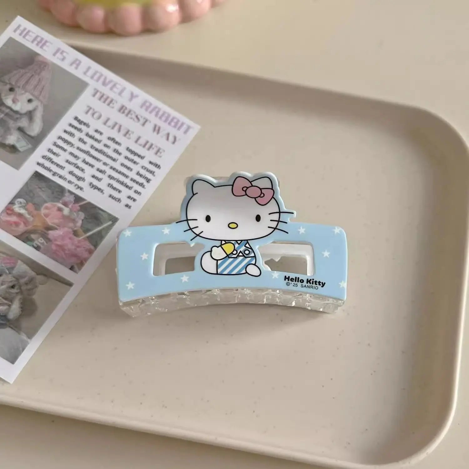 Hello Kitty Large Clamp Cartoon Hair Accessories Cute Hair Clips for Students Versatile Hair Clips and Headpieces Qme 1