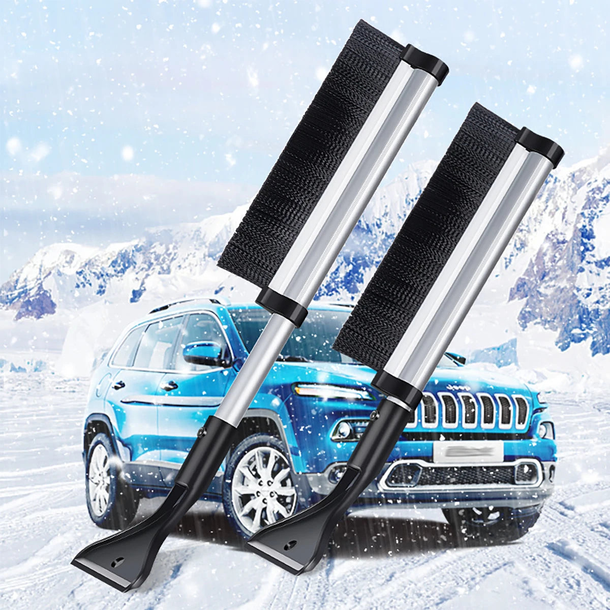 Car Snow Scraper Extendable Length Winter Ice Removal Tool Clear Qme