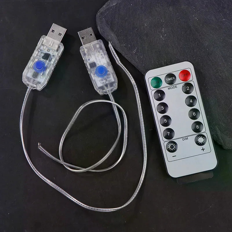 4 5V LED Strips Light Remote Controller USB Circuit Board Christmas Qme