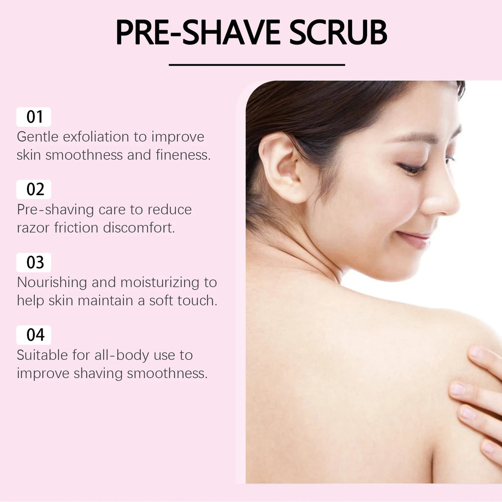 Pre-Shave Scrub Gentle Exfoliating Body Scrub for Smooth Skin Moisturizing Pre-Shave Care for Face and Body Smooths Skin Texture Qme
