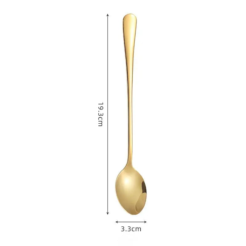 Coffee Spoon Long Handle Ice Cream Dessert Tea Picnic Drinkware Qme D