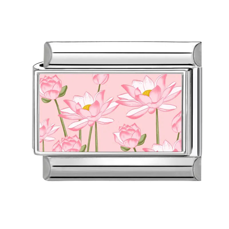 Fashion Iris Hyacinth Sunflower Daisy Flowers Series Italian Charm Link Fit 9mm Bracelet Stainless Steel Women Men DIY Making Qme Style 5