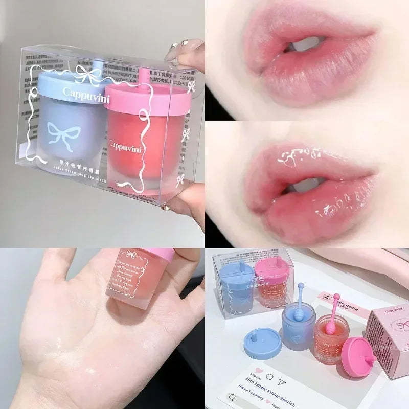 Blueberry Juice Solid Lip Mask Moisturizing Nourishing LipBalm Lasting Hydrating Jelly Lipstick Water Light Gloss Lip Glaze Tint Qme