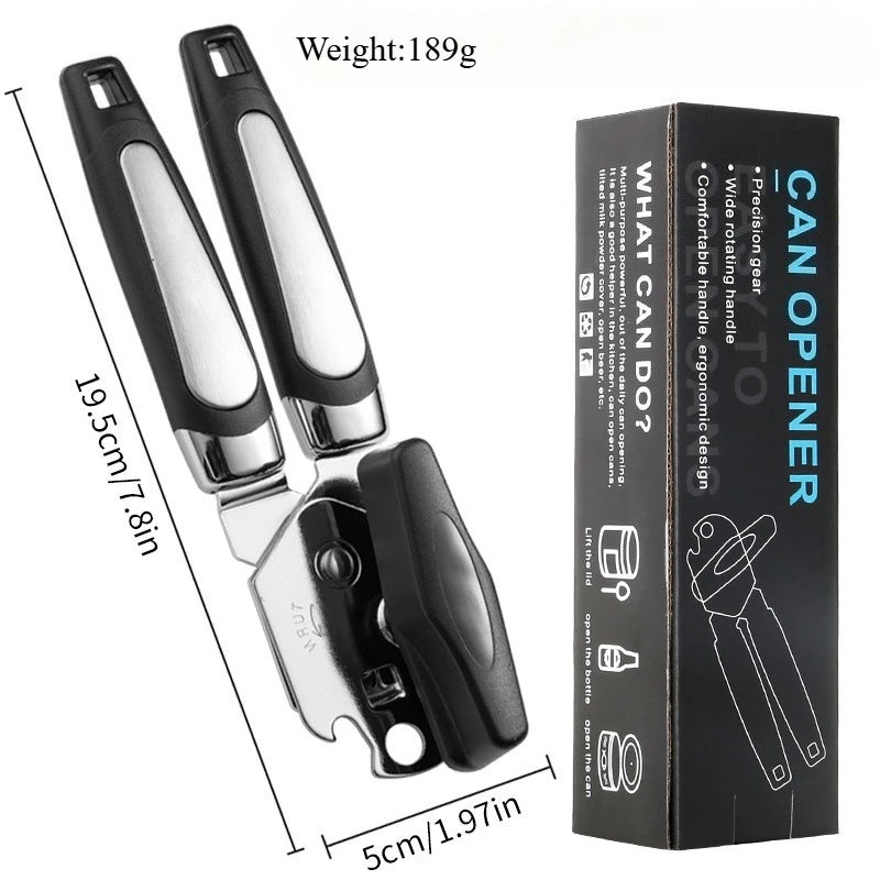 1-2pcs Stainless Steel 3-in-1 Manual Can Opener, Multifunctional Beer Bottle Opener, Kitchen Jar & Tin Can Opening Tool for Home Qme