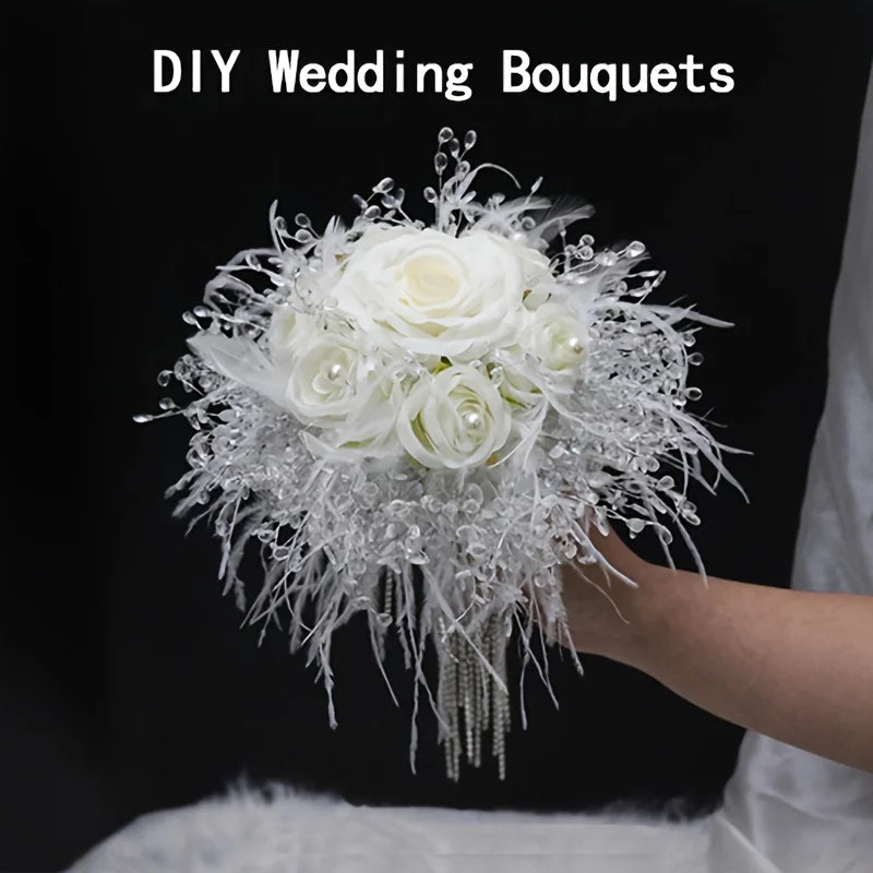 Artificial White Plastic Flower Hanging Ice Vine,Christmas Tree Decor,Wedding Prop,DIY Transparent Drop Hanging Ornament Qme