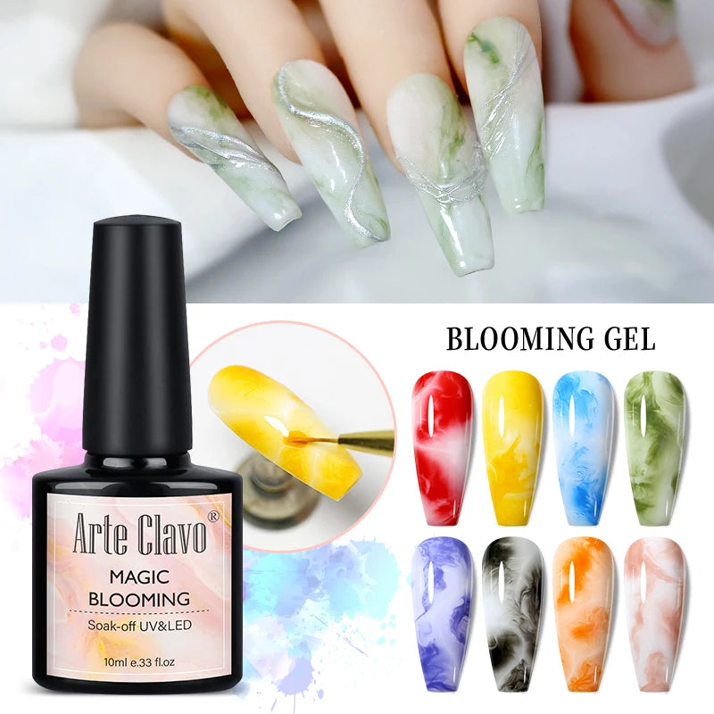 Arte Clavo Blossoming Gel Polish Nail Art Transparent Watercolor Qme