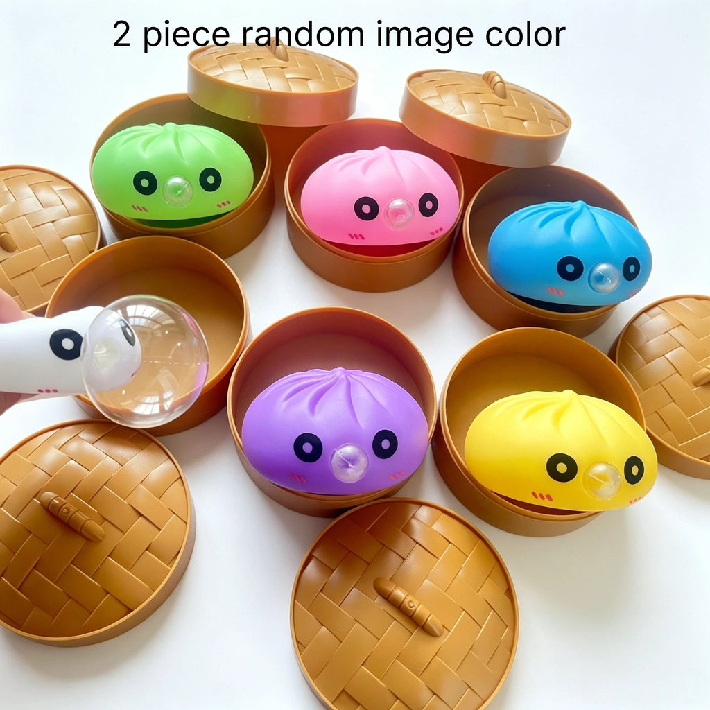 A Simulation Colorful Dumpling Squishy Pressure Ball Slow Rebound Soft Pinch Stress Relief Squeeze Toys Gifts for Kids ＆ Adults Qme 2 piece random image