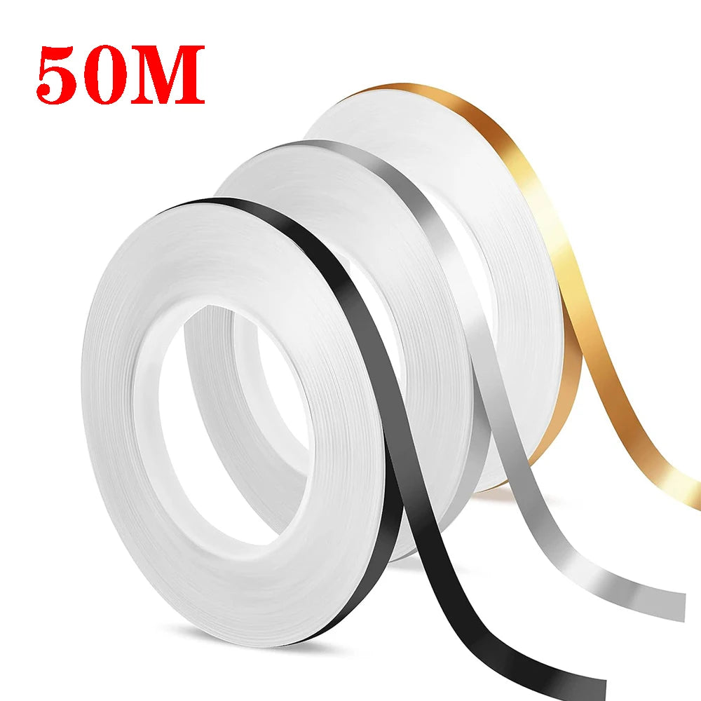 50M Tile Beauty Seam Stickers Tape 0.5/1cm Width Self-Adhesive Floor Waterproof Wall Gap Sealing Foil Decor StripTape for Room Qme