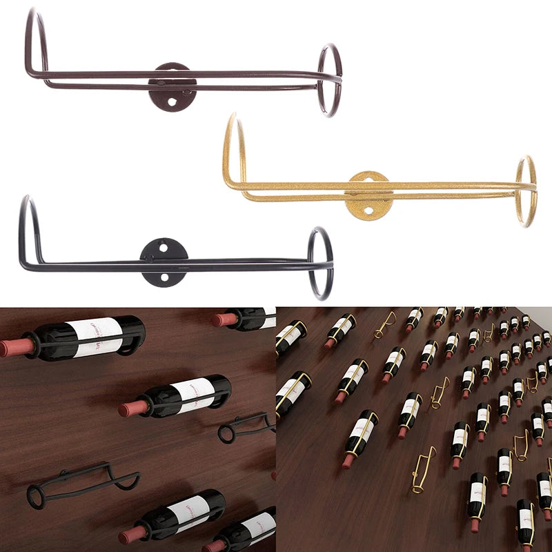 Metal Support Shelf Stand Wall-mounted Bar Wine Holder Champagne Qme