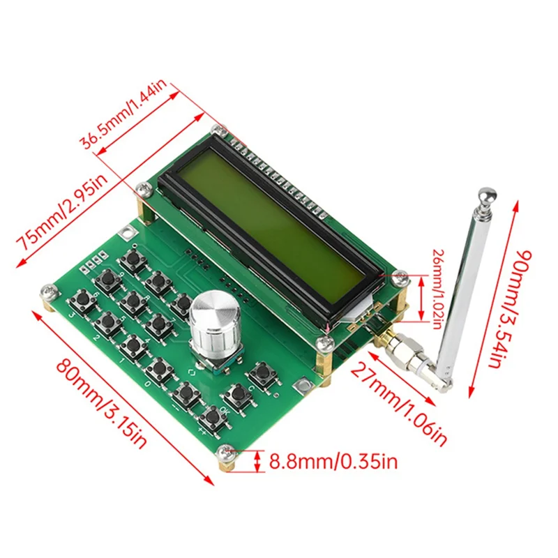 A02F-ADF4351 RF Signal Generator DC 4.5V-5.5V 35Mhz-4400Mhz High Precision Frequency Output 1K/10K/100K/1M Signal Source Qme