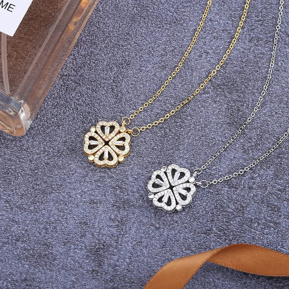 New Pendant Necklace Ladies Clover Necklace Heart Shaped Clover Necklace Lucky 4 In 1 Love Pendant Jewelry Gift Qme