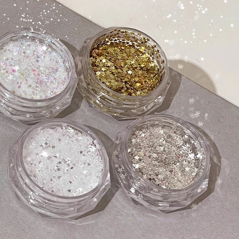 Mini Sparkling Star Nail Glitter Pentagram Decoration Salon Design Qme