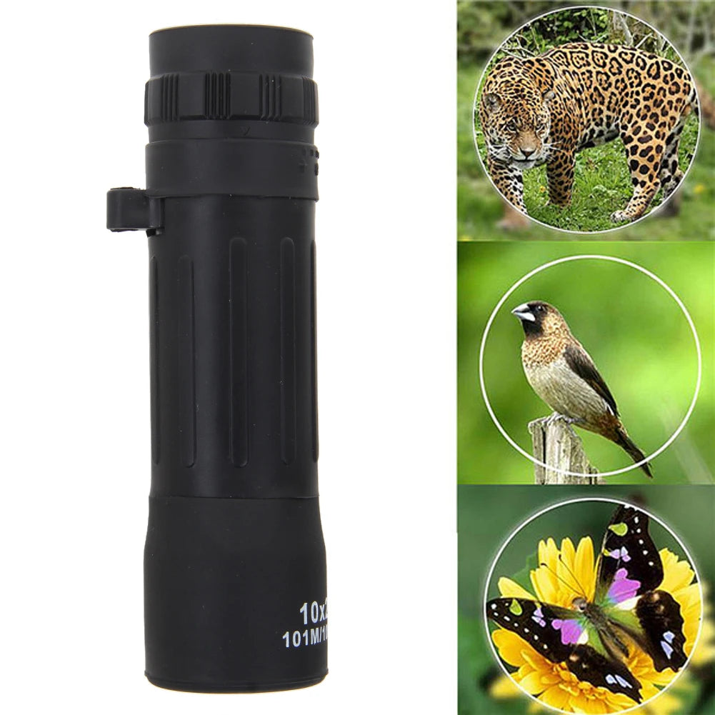 10x25 Monocular Telescope Night Vision Mini Outdoor Telescope Adjustable Focal Length with Cleaning Cloth for Outdoor Activities Qme