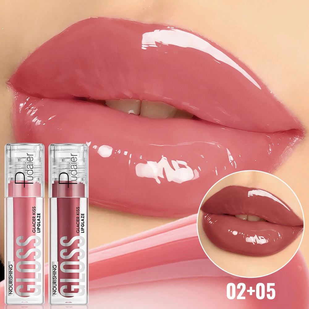 Hydrating Glass Lip Gloss Plumping Waterproof Long Lasting Non-sticky Qme 02 05 4g