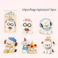 Plush-Style Cute Pet Large Sticker Pack, Decorative Stickers for Creation, Suitable for Gift Wrapping, Notebooks and Phone Cases Qme D