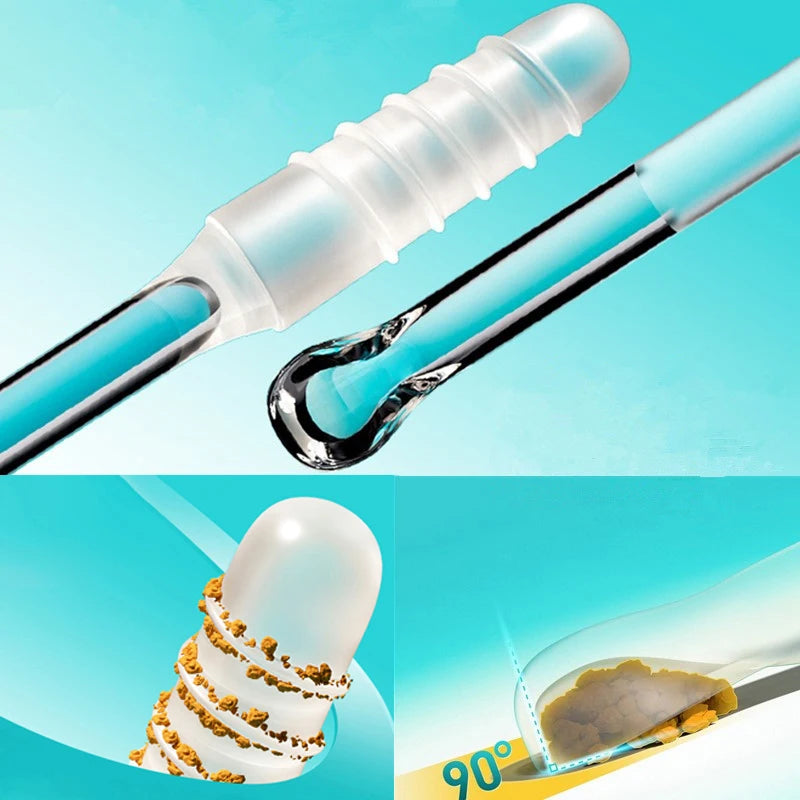 Ear Swabs Pick Double Headed Sticky Reusable Cleaner Soft Silicone Qme
