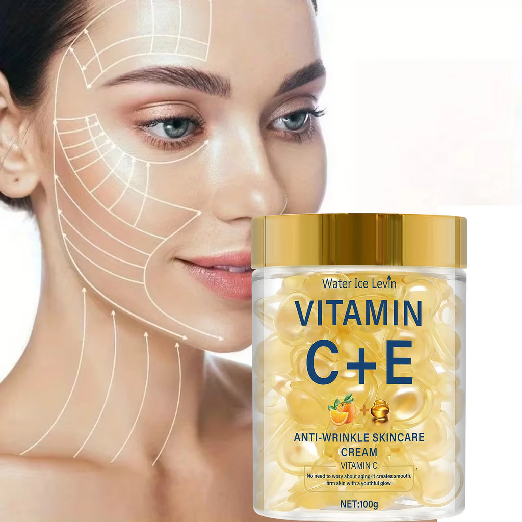 Vitamin C+E Anti-Wrinkle Skincare Cream with Retinol & Hyaluronic Acid for Moisturizing, Protecting & Smoothing Skin. Qme
