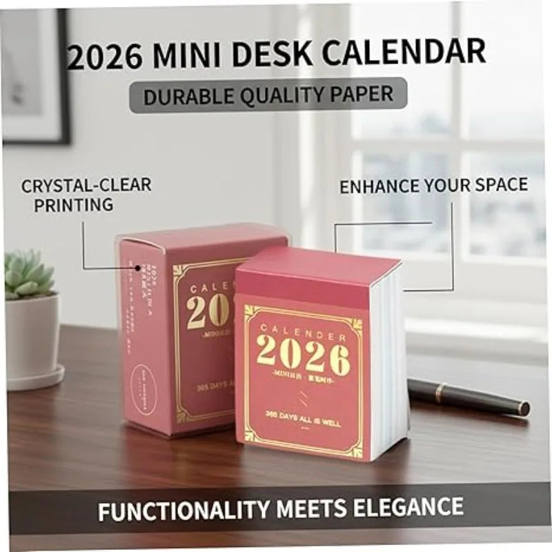 2026 Mini Desk Calendar Small Tear-off Office Student Planner Qme