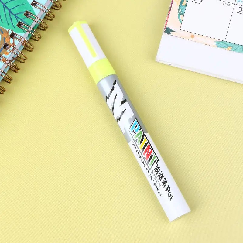 Waterproof Marker Paint Pen Vehicle Touch-up Tyre Oily Markers Quick Qme Yellow